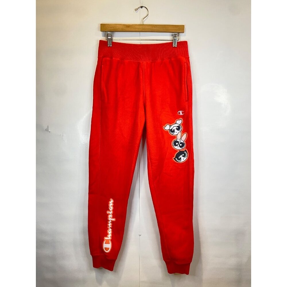 Champion x PowerPuff Girls Coral Red Sweatpants Reverse Weave Size Medium